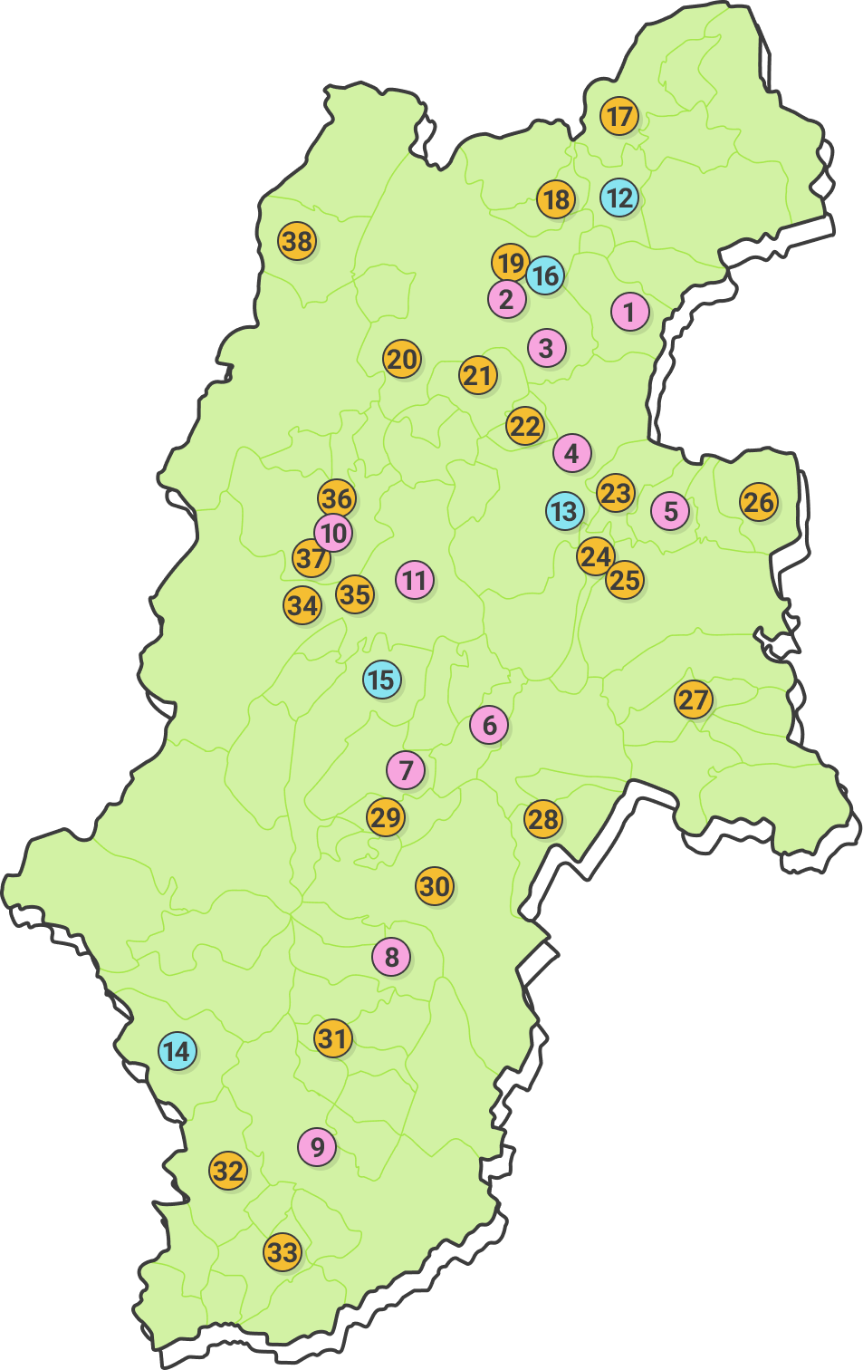 長野県の商業高校マップ